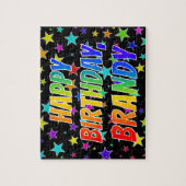 "BRANDY" voornaam, geun "HAPPY BIRTHDAY" Legpuzzel (Verticaal)