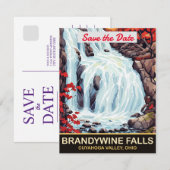 Brandywine Falls, Cuyahoga-vallei, Ohio, Save The Date (Voorkant / Achterkant)