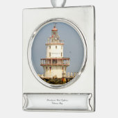 Brandywine Shoal Lighthouse Verzilverd Banner Ornament (Links)