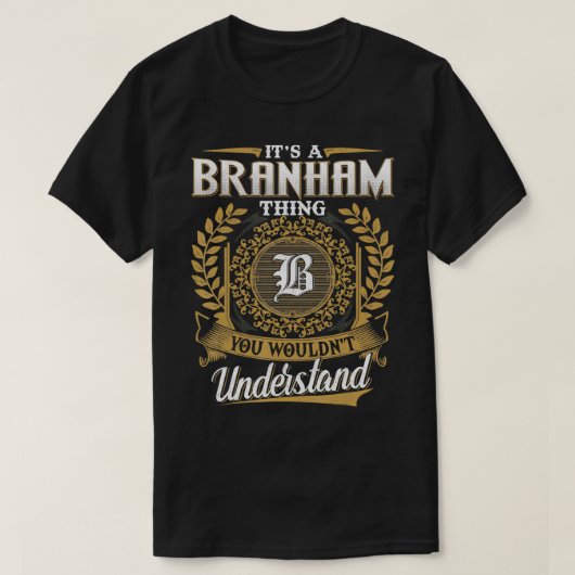 BRANHAM Achternaam BRANHAM Achternaam Persoonlijk T-shirt (Design voorkant)