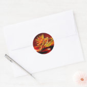 Brankelende Phoenix Garden van Tarot Ronde Sticker (Envelop)