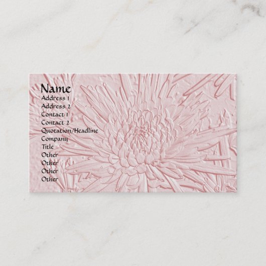 Brankelende vreugde/ in reliëf gemaakt Floral desi Visitekaartje (Voorkant)