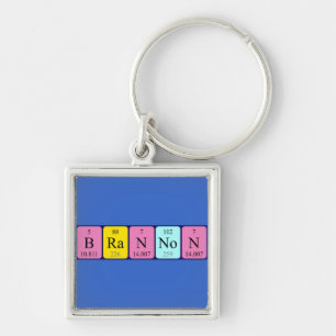 Brannon periodieke lijstnaam keyring sleutelhanger