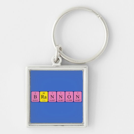 Brannon periodieke lijstnaam keyring sleutelhanger (Voorkant)