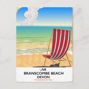 Branscombe Beach Devon poster aan de grond Briefkaart