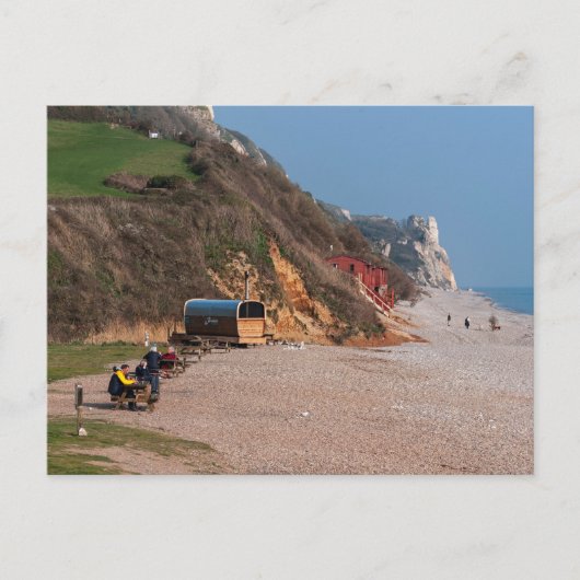 Branscombe Beach in het vroeg voorjaar Briefkaart (Voorkant)