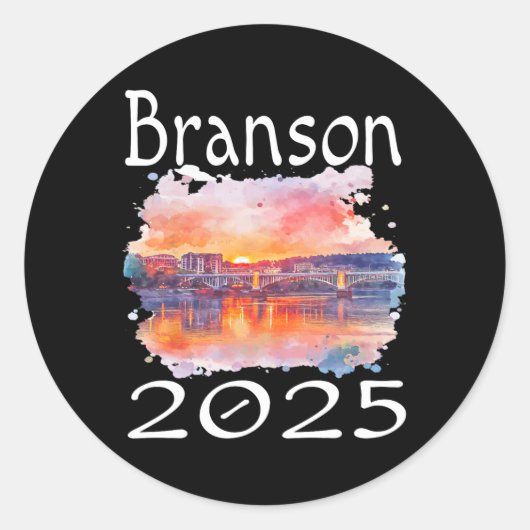 Branson 2025 Matching Familie Vakantiegroep Getawa Ronde Sticker (Voorkant)