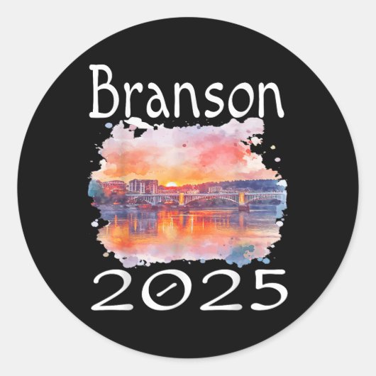 Branson 2025 Matching Familie Vakantiegroep Getawa Ronde Sticker (Voorkant)