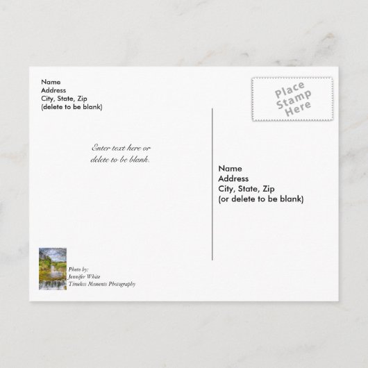 Branson Herfst Creek Stream Briefkaart (Achterkant)