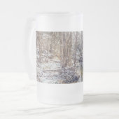 Branson Herfst Creek Winter Snow Painterly Frosted Matglas Bierpul (Voorkant links)