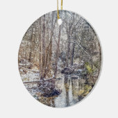 Branson Herfst Creek Winter Snow Painterly Keramisch Ornament (Links)