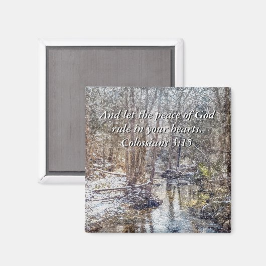Branson Herfst Creek Winter Snow Painterly Magnet (Voorkant / Achterkant)
