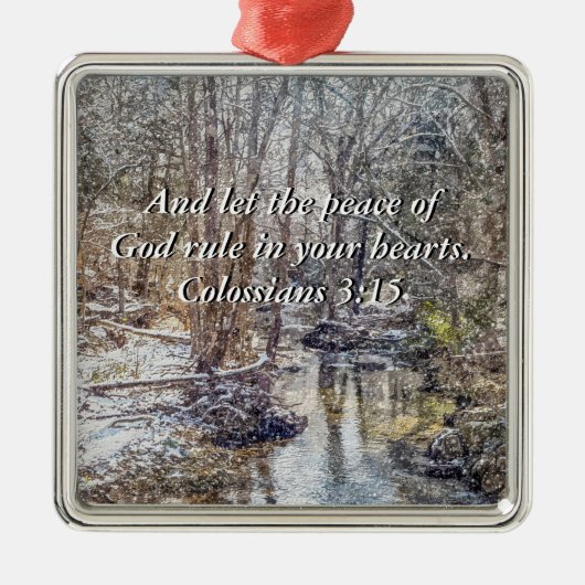 Branson Herfst Creek Winter Snow Painterly Ornamen Metalen Ornament (Voorkant)