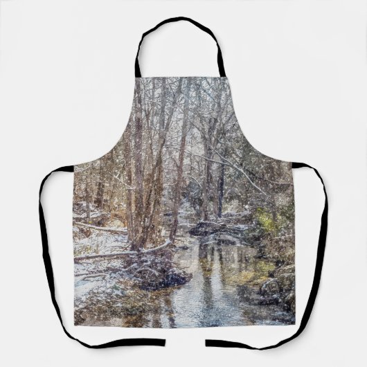 Branson Herfst Creek Winter Snow Painterly Schort (Voorkant)