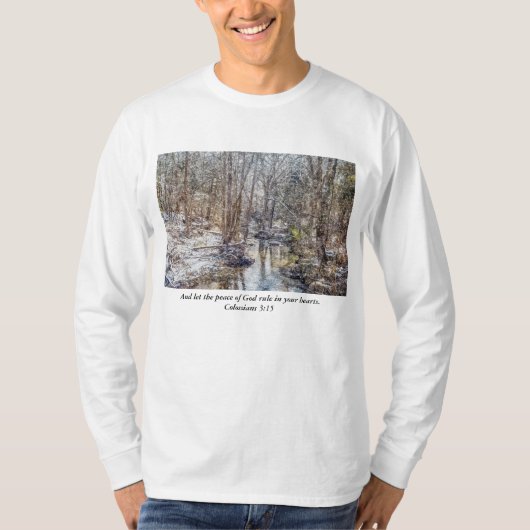 Branson Herfst Creek Winter Snow Painterly Shirt (Voorkant)