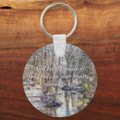 Branson Herfst Creek Winter Snow Painterly Sleutel Sleutelhanger (Voorkant)