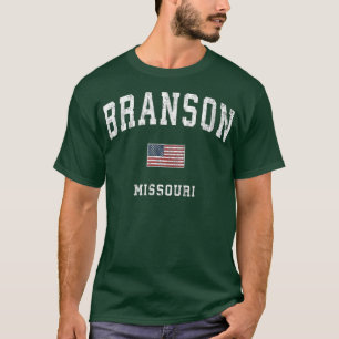 Branson Missouri MO Amerikaanse vlagsport T-shirt