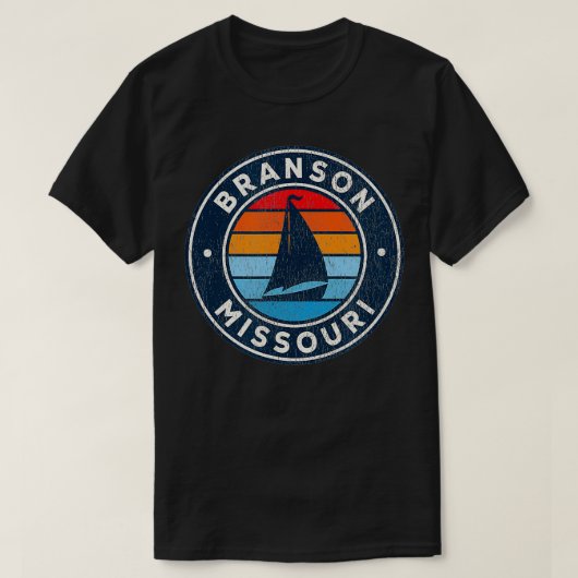 Branson Missouri MO  Sailboat Retro 70's T-shirt (Design voorkant)