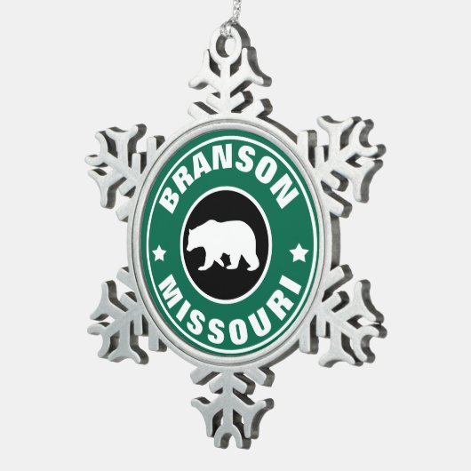 Branson Missouri Tin Sneeuwvlok Ornament (Rechts)