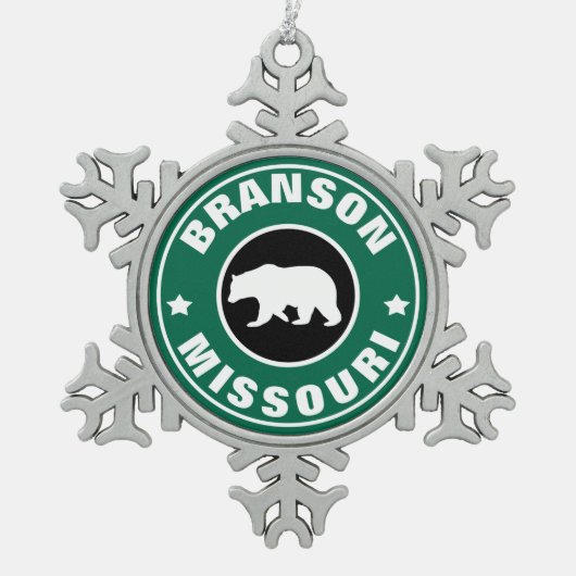 Branson Missouri Tin Sneeuwvlok Ornament (Voorkant)