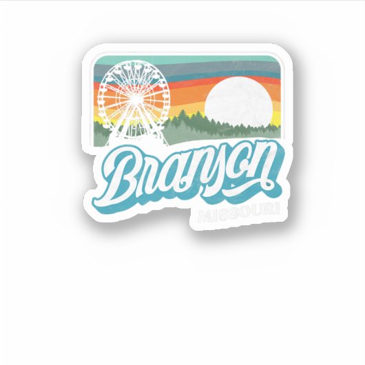 Branson Missouri Vintage 80S Style Retro Distresse Sticker (Voorkant)