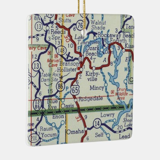 Branson MO  map Keramisch Ornament (Rechts)