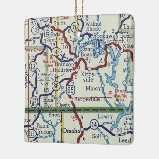 Branson MO  map Keramisch Ornament (Links)