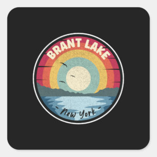 Brant Lake New York Colorful Scene Vierkante Sticker