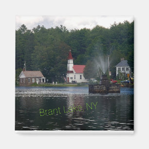 Brant Lake NY Fountain Adirondack Mountains Magneet