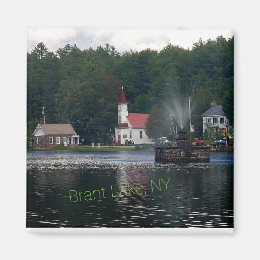 Brant Lake NY Fountain Adirondack Mountains Magneet (Voorkant)