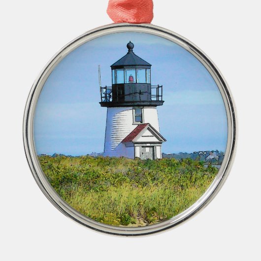Brant Point Lighthouse  Nantucket Metalen Ornament (Voorkant)