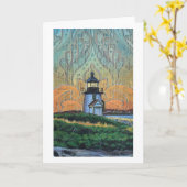 Brant Point Lighthouse Painting, Nantucket, Vereni Kaart (Gele Bloem)