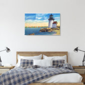 Brant Point Lighthouse Scene Canvas Afdruk (Insitu (Slaapkamer))
