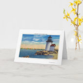 Brant Point Lighthouse Scene Kaart (Gele Bloem)