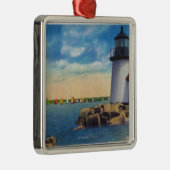 Brant Point Lighthouse Scene Metalen Ornament (Rechts)