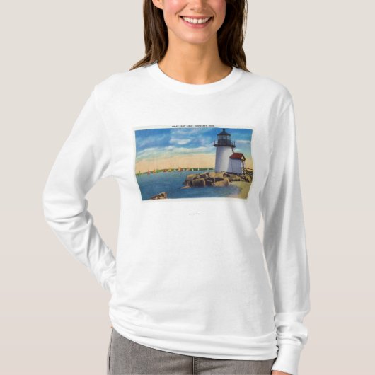 Brant Point Lighthouse Scene T-shirt (Voorkant)