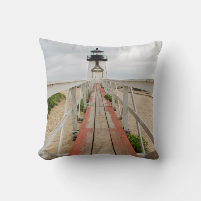 Brant Point-vuurtoren Kussen (Voorkant)