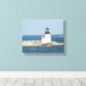 Brant Point Vuurtoren Nantucket Cottage Canvas Afdruk (Insitu (Houten vloer))