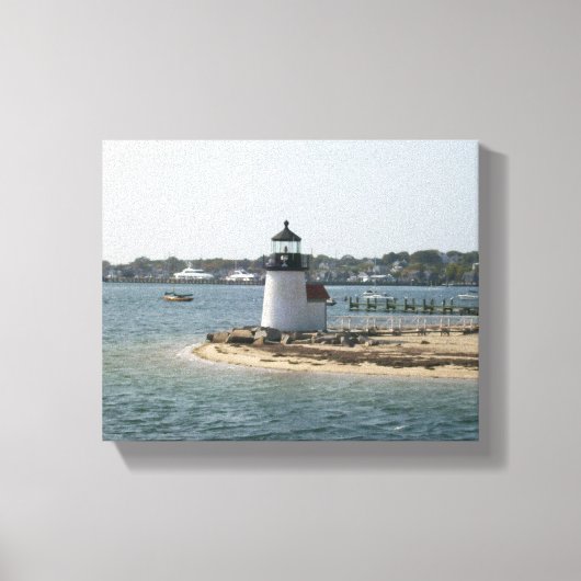 Brant Point Vuurtoren Nantucket Cottage Canvas Afdruk (Voorkant)