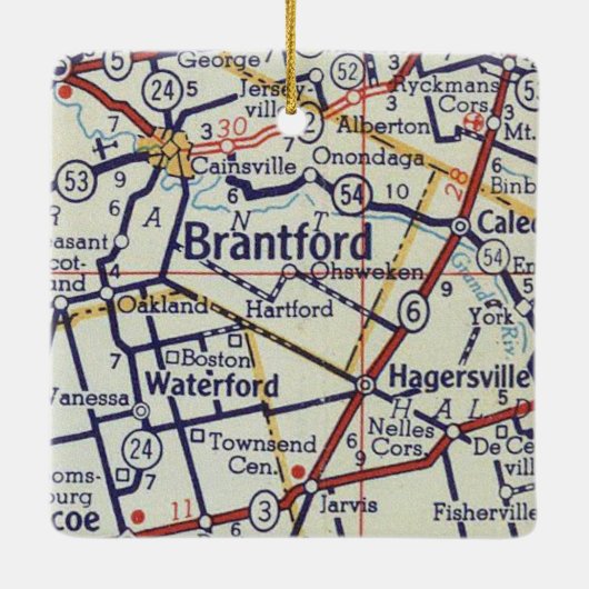Brantford on Map Keramisch Ornament (Achterkant)
