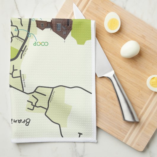 Brantham kaart theedoek (Quarter Fold)