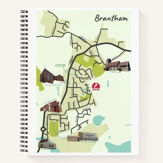 Brantham Map Notitieboek met vierkante gemarkeerde (Voorkant)