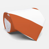 Branzend Sinaasappel en White Broad University Str Stropdas (Opgerold)