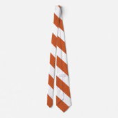 Branzend Sinaasappel en White Broad University Str Stropdas (Achterkant)