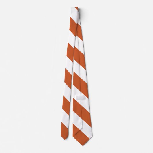 Branzend Sinaasappel en White Broad University Str Stropdas (Achterkant)