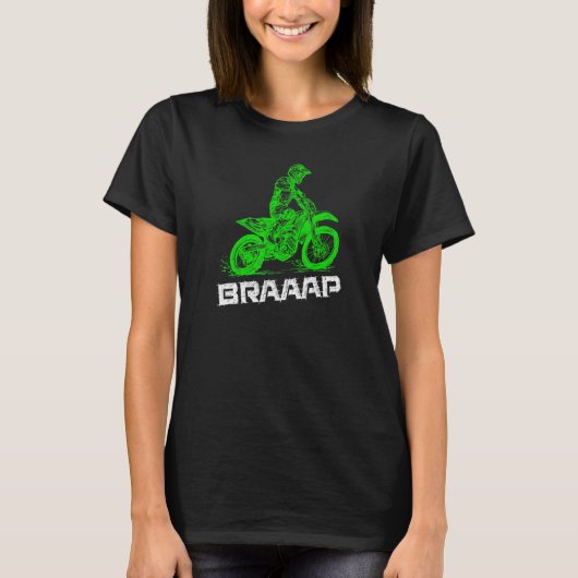 Brap Braap 2 Stroke verzendt het Motocross Dirt Bi T-shirt (Voorkant)