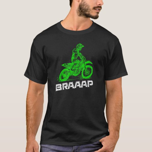 Brap Braap 2 Stroke verzendt het Motocross Dirt Bi T-shirt (Voorkant)