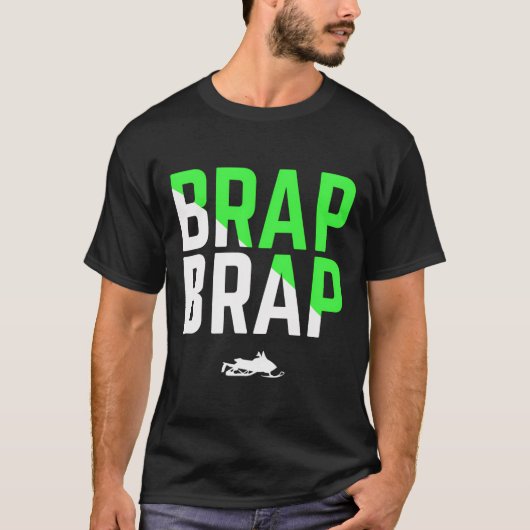 Brap Brap Snowmobile Motorkap Groene Editie T-shirt (Voorkant)