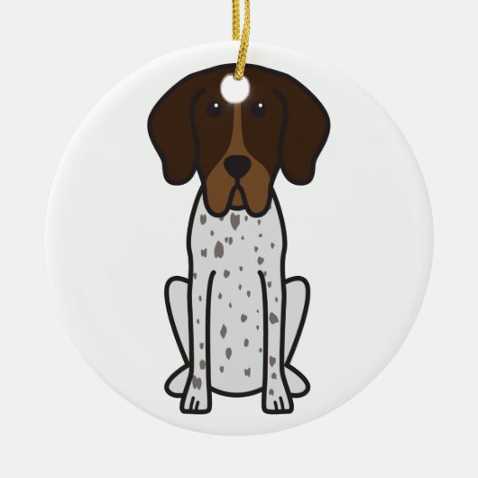 Braque Francais Dog Cartoon Keramisch Ornament (Voorkant)