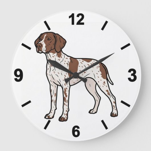 Braque Francais Dog Wall Clock Pet Home Decor Grote Klok (Voorkant)